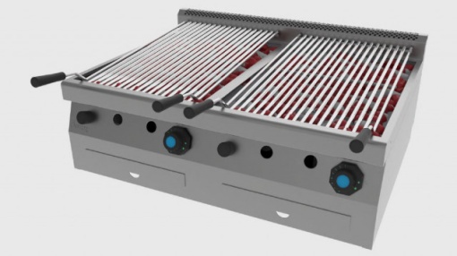 Grill dublu cu rocă vulcanică pe gaz, de banc Jemi - Img 2