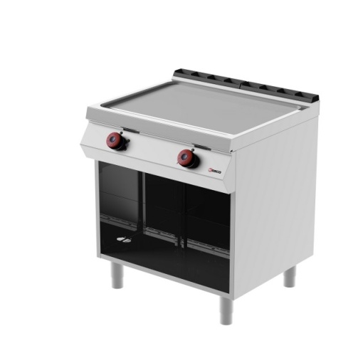 Grill dublu pe gaz cu placă netedă, dulap neutru deschis, Desco Italia - Img 2