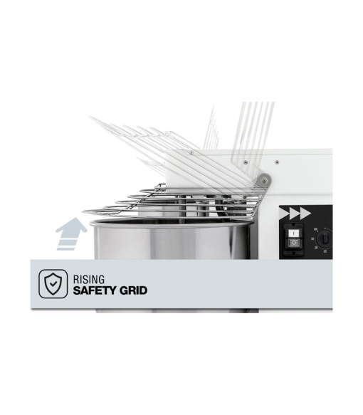 Malaxor aluat cu spirală hidratare 85%, cuvă și cap fixe, 24 kg, 2 viteze, IBT H2O 30 2V - Img 3