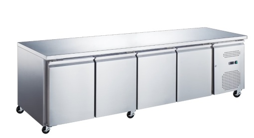 Masă frigorifică de lucru cu 4 uși, inox 223 cm, Maxima - Img 2
