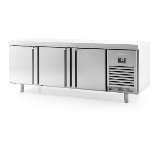Masă frigorifică ventilată și control de umiditate, cu 3 uși, Infrico - Img 2
