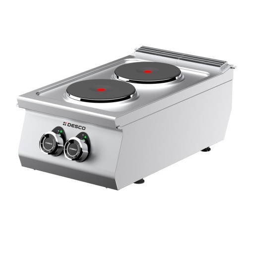 Mașină de gătit electrică de banc cu 2 plite rotunde, Desco Italia - Img 2