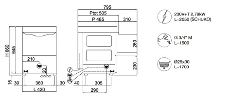 Mașină de spălat pahare coș 35x35, comandă electronică 4 programe Krupps Italia - Img 2
