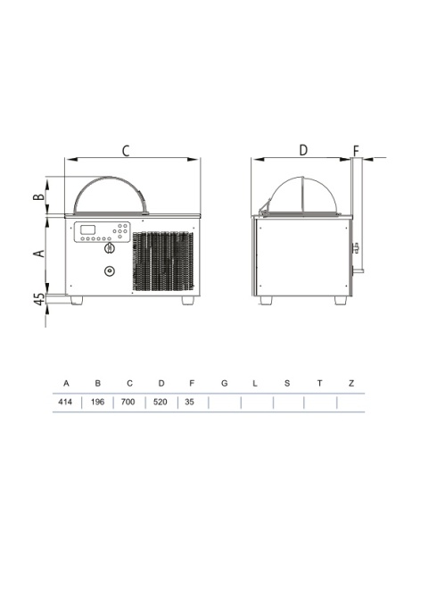 Mașină multifuncțională de banc pentru a produce, afișa, conserva și servi înghețata 12L/h - Img 3