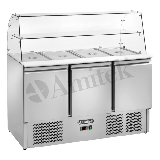Saladetă frigorifică profesională statică 4x GN1/1, Amitek AK943GQ - Img 2