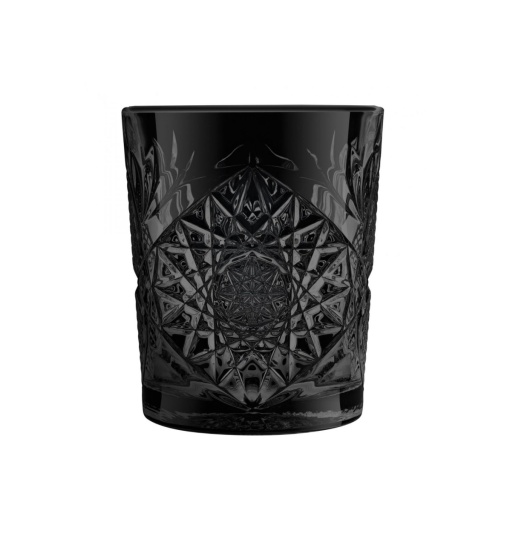 Set 12 pahare de sticlă negre, Whisky 355 ml, Hobstar Icon Black - Img 2