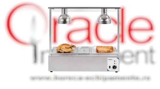Stație dublă de menținut la cald cu Bain Marie și lampă cu infraroșu, Casselin