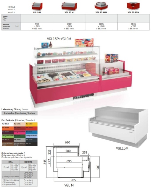 Tejghea pentru casă de marcat 1205x863 mm, patiserie, cofetărie sau brutărie Infrico - Img 2