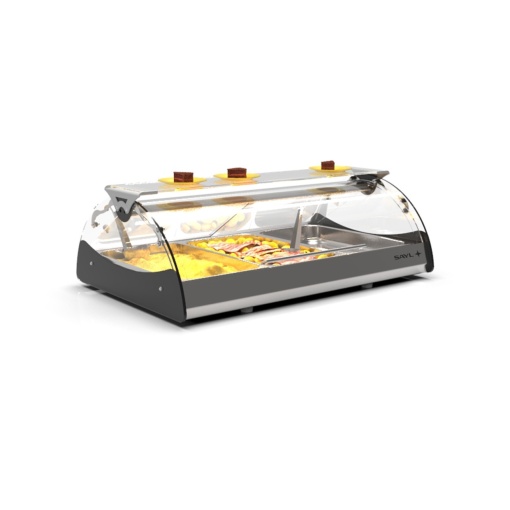 Vitrină caldă orizontală tip Bain-Marie MAXI SELF, 3 cuve GN 1/1, Sayl - Img 2