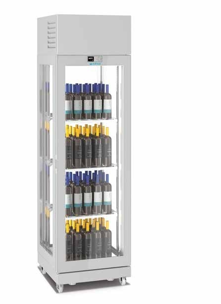 Vitrină frigorifică pentru vin 650x2300 mm, 3 fețe sticlă - Img 2