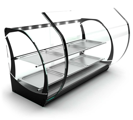 Vitrină neutră cu geam curbat 1100x510x635 mm, Sayl - Img 3