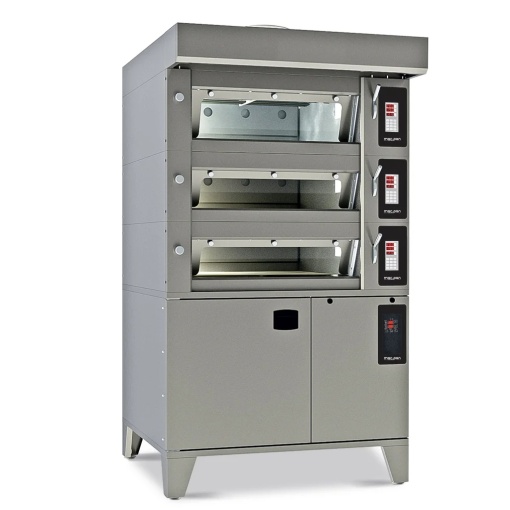 Cuptor electric pentru Panificație cu 3 vetre (18 tăvi), hotă și suport - Img 6