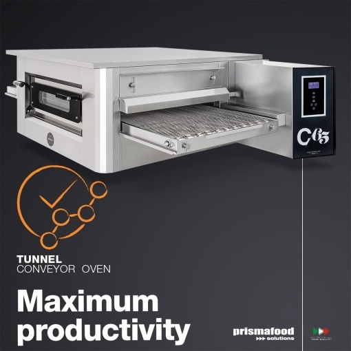 Cuptor pe gaz tip tunel 820 covrigi sau 137 pizza de 33 cm/oră, C/65 Prismafood Italia - Img 4