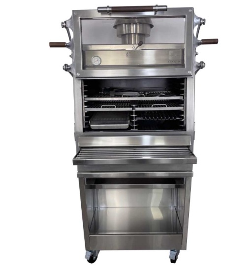 Cuptor pentru steak pe cărbuni cu suport, hotă și grill Pira 80 XXL Silver ED - Img 12