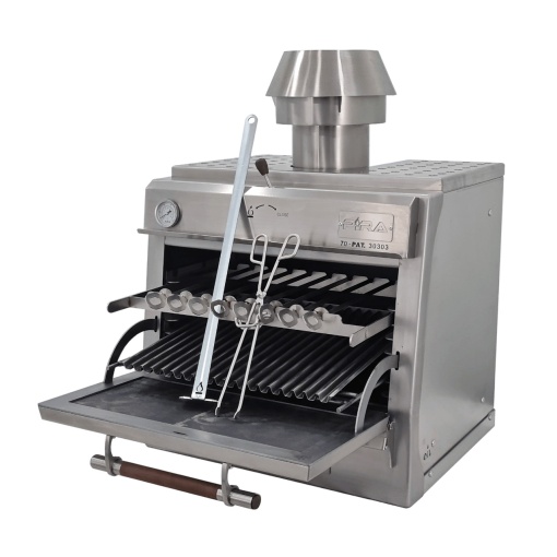 Cuptor pentru steak pe cărbuni, deschidere verticală, Pira 70 Silver SD - Img 10