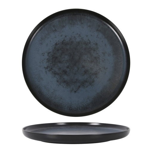 Farfurie neagră rotundă 27x3 cm, set de 6 bucăți, Nordik - Img 2