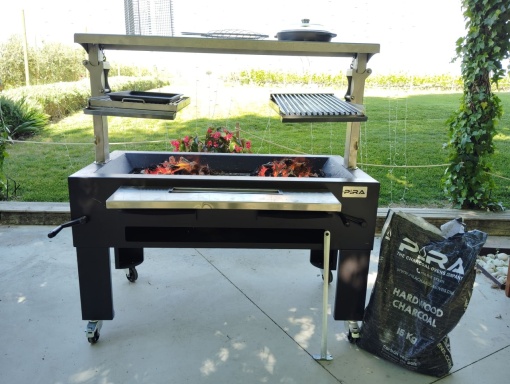 Grătar profesional Barbeque pentru Steak pe cărbuni, 1450x820x970 mm - Img 3