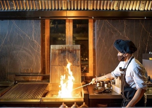 Grătar profesional Barbeque pentru Steak pe cărbuni, 1455x820x930 mm - Img 15