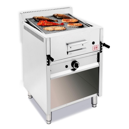 Grill cu rocă vulcanică pe gaz, 650x700x850 mm pe suport, CB Italia - Img 2