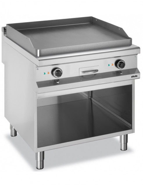 Grill electric cu suprafata neteda, compartiment inferior neutru deschis