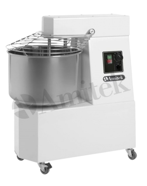 Malaxor cu spirală, cuvă și cap fixe 32 L, 25 kg, 2 viteze Amitek - Img 2