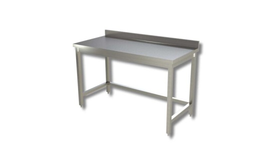 Masă de lucru inox cu rebord, 160 cm - Img 2