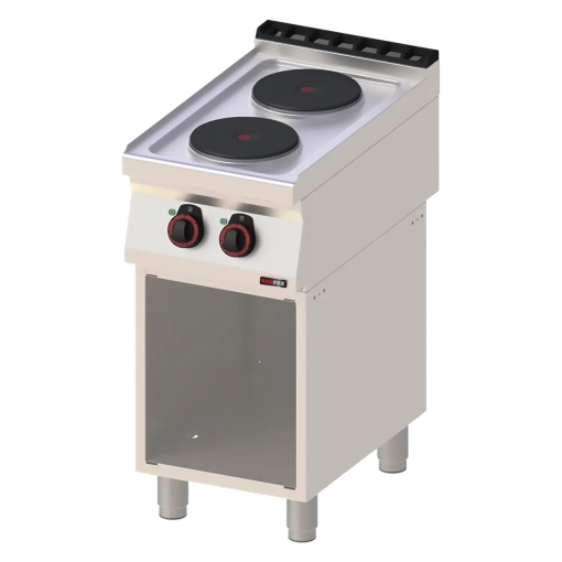 Mașină de gătit electrică cu 2 plite rotunde, cu suport deschis - Img 3