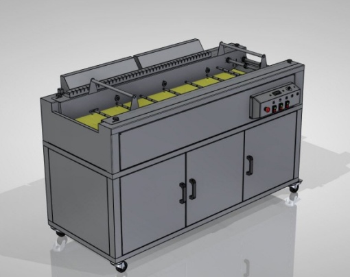 Mașină tip bandă pentru prăjire (friteuză), blansare sau fierbere, electrică, 150 L, bandă 440 mm - Img 9
