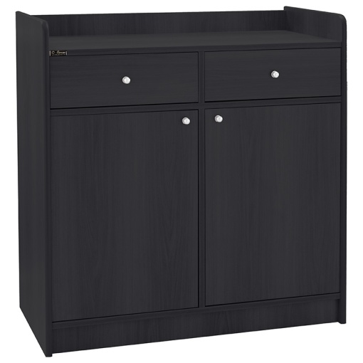 Mobilier de serviciu cu 2 sertare negru, 95x49x99 cm - Img 3