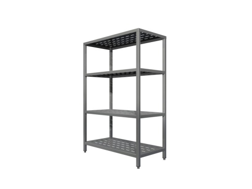 Rastel cu 4 polițe perforate reglabile, 600x400x1800 mm - Img 3