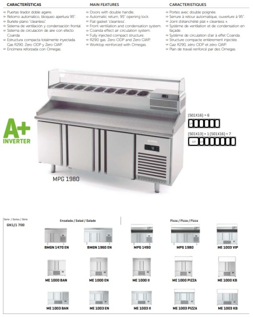 Saladetă cu 2 uși 1468x700x850 mm, 305+65 L, Infrico Spania - Img 9