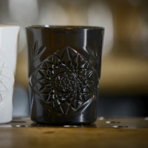 Set 12 pahare de sticlă negre, Whisky 355 ml, Hobstar Icon Black - Img 3