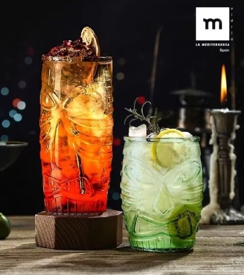 Set 12 pahare Tiki de sticlă, bar 470 ml - Img 2