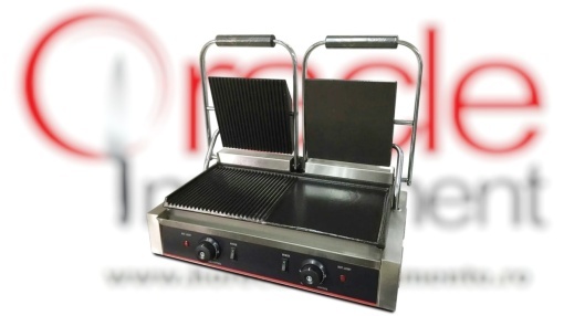 Toaster dublu cu mecanism prin apăsare pe plăci, netedă+striată