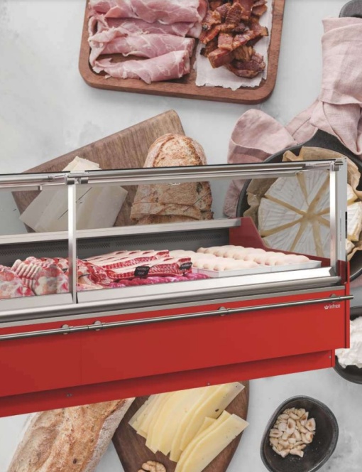 Vitrină caldă de expunere produse 1330x1220 mm, supermarket, magazin Infrico - Img 5