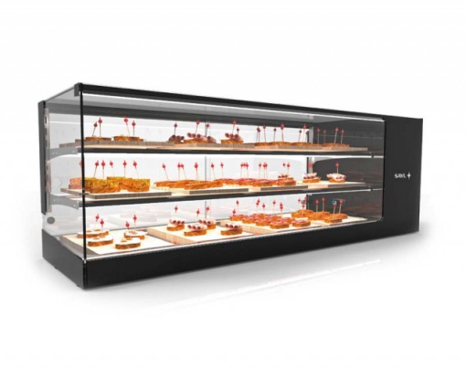 Vitrină frigorifică patiserie cu 2 rafturi, 1320x380x460 mm, Sayl - Img 2