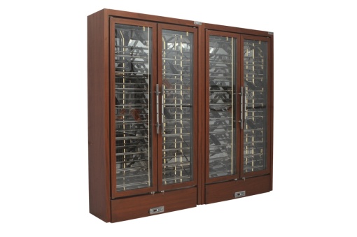 Vitrină frigorifică pentru vin acoperită cu lemn, 140x57x252 cm - Img 2