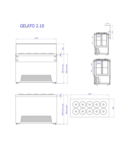 Vitrină orizontală pentru înghețată, GELATO 2/08 Igloo - Img 5