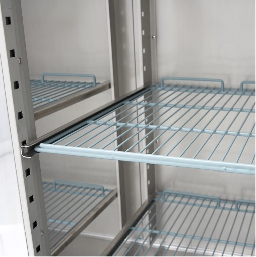Dulap de congelare cu uși de sticlă, inox 1200 litri, cu roți, Maxima - Img 4