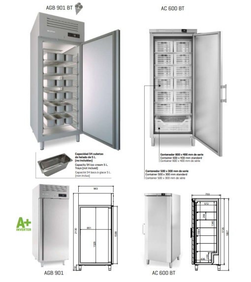 Dulap frigorific de înghețată de inox, 785 litri, Infrico - Img 3
