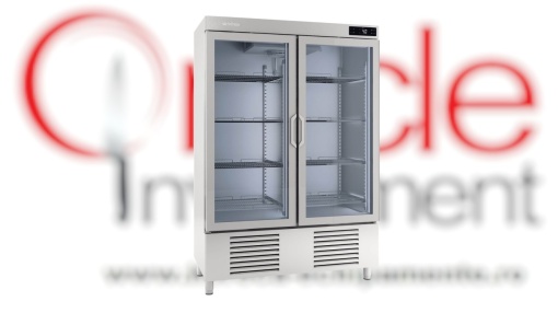 Dulap frigorific de inox și 2 uși de sticlă, 1110 litri