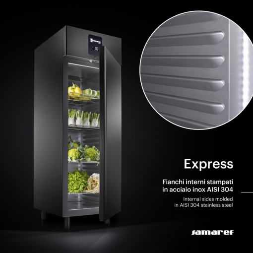 Dulap frigorific din inox Express, ușă de sticlă, 700 litri, GN 2/1, Samaref - Img 8