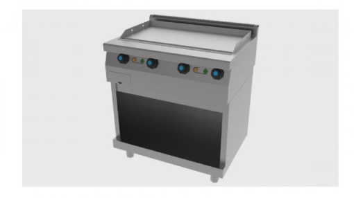 Fry top electric, cu suport deschis și suprafață netedă, 80x60 cm - Img 2