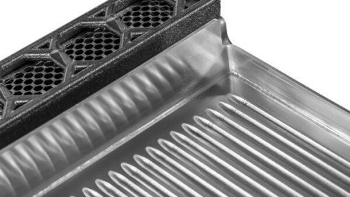 Fry top electric cu suprafață striată și suport deschis, Jemi - Img 3