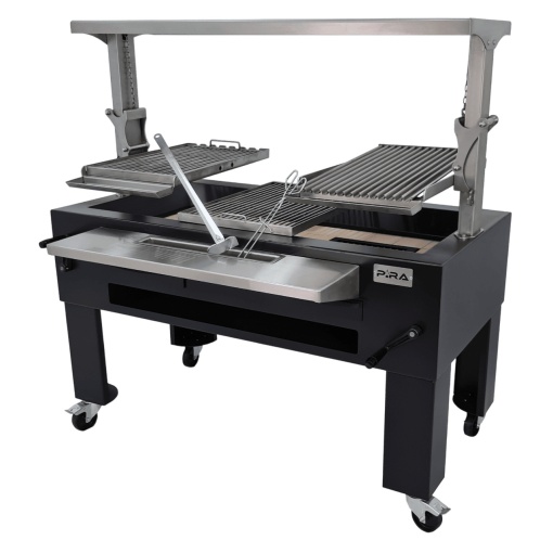 Grătar profesional Barbeque pentru Steak pe cărbuni, 1450x820x970 mm - Img 10