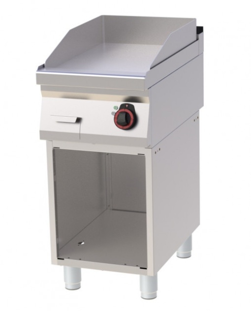 Grill electric cu placa neteda, pe suport deschis