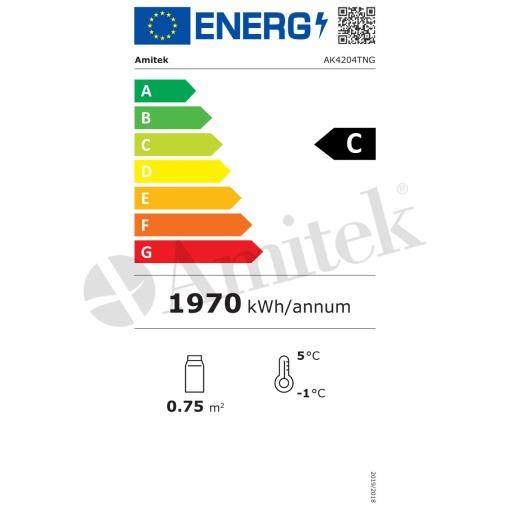 Masă frigorifică cu 4 uși sticlă și rebord 2230x700x950mm, 553 L Amitek - Img 2
