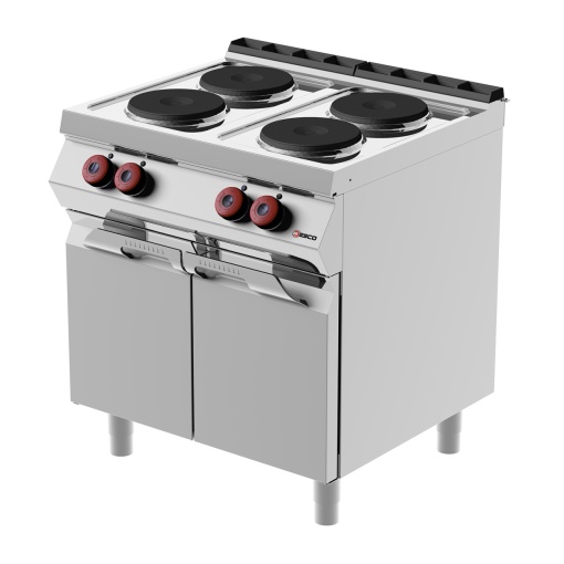 Mașină de gătit electrică cu 4 plite rotunde și dulap neutru, Desco Italia - Img 3