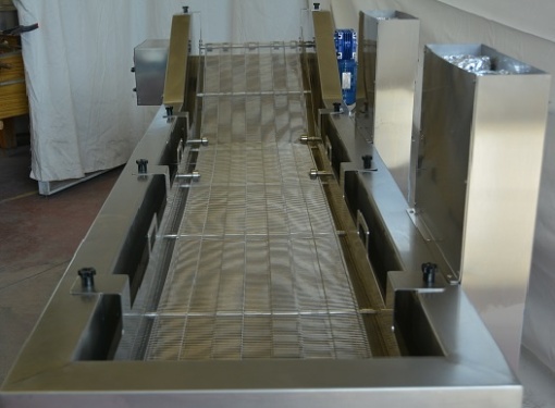 Mașină tip bandă pentru prăjire (friteuză), blansare sau fierbere, electrică, 250 L, bandă 440 mm - Img 6