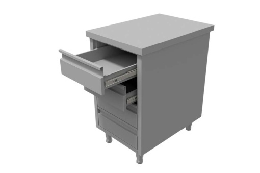 Modul neutru inox cu 4 sertare GN1/1 - Img 2